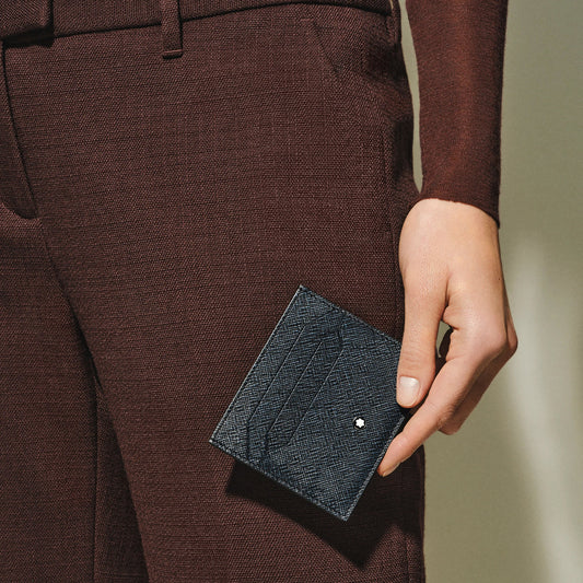 Montblanc porta carte 6 scomparti Sartorial tweed blu 220389