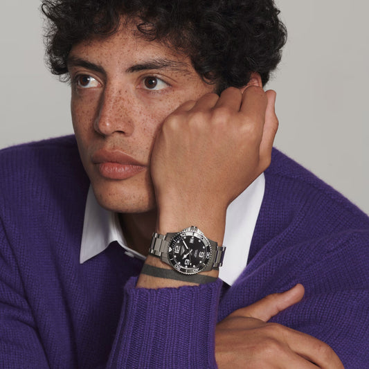 Longines orologio Hydroconquest 39mm nero automatico acciaio