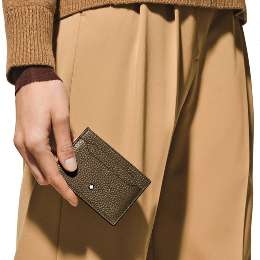 Montblanc porta carte 5 scomparti marrone castagna 220218