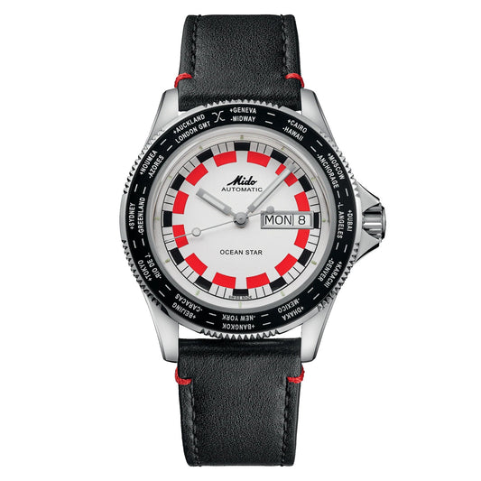 Mido orologio Ocean Star Worldtimer 40mm argento automatico acciaio M026.830.16.030.00