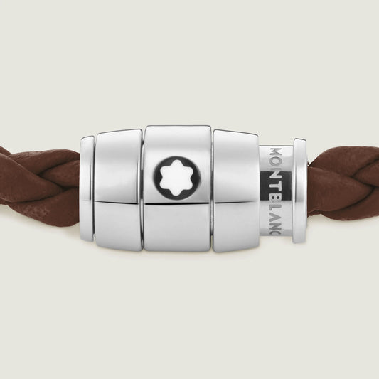 Montblanc 3-ring steel bracelet and Meisterstück Brown Fawn leather size M 13600163