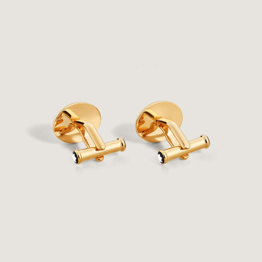 Montblanc Meisterstück oval cufflinks steel PVD yellow gold 134469