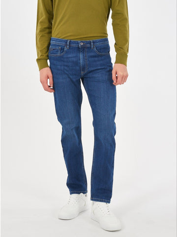 Jeans 5 Tasche Skinny Fit Uomo Blu Rinse