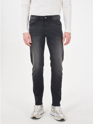 Jeans 5 Tasche Slim Fit Uomo Nero Stone