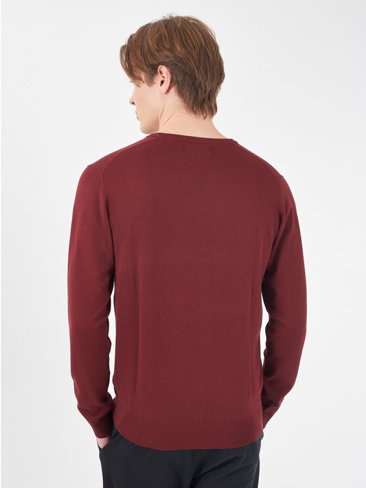 Men's Bordeaux Crew Neck Sweater