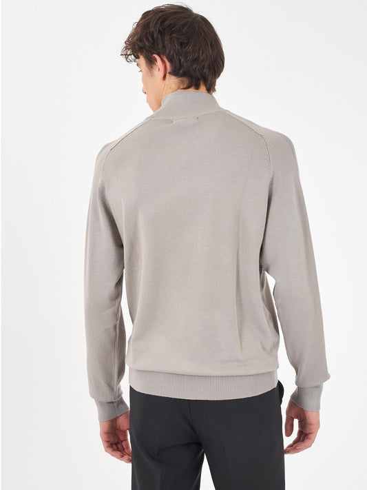 Maglia Lupetto con mezza zip Uomo Grigio chiaro